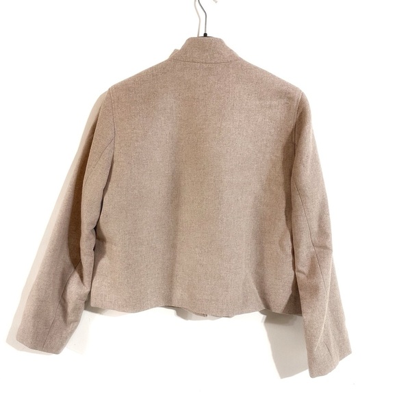 Cotelac Wool Blend Tan Boxy Short Jacket With Mandarin Collar Size 2/US8 ($435) - Picture 8 of 13